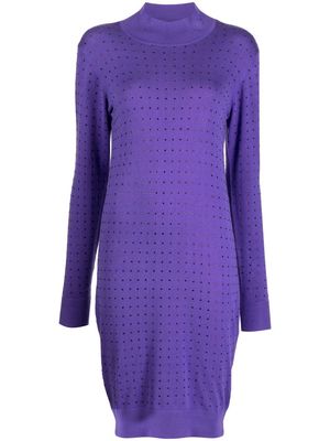Karl Lagerfeld rhinestone-embellished open back dress - Purple