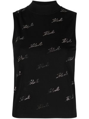 Karl Lagerfeld rhinestone-embellished sleeveless blouse - Black