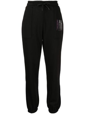 Karl Lagerfeld rhinestone logo-embellished track pants - Black
