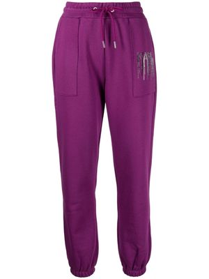 Karl Lagerfeld rhinestone logo-embellished track pants - Purple