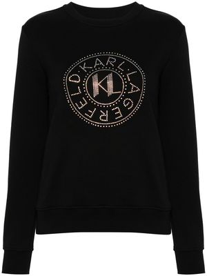 Karl Lagerfeld rhinestone-logo sweatshirt - Black