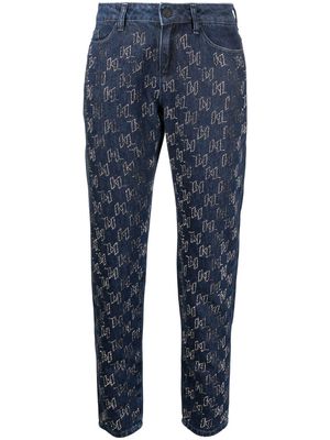 Karl Lagerfeld rhinestone slim-fit jeans - Blue