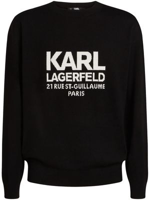 Karl Lagerfeld Rue St-Guillaume intarsia wool jumper - Black