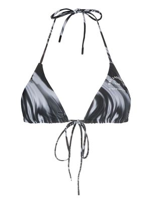 Karl Lagerfeld Rue St-Guillaume wraparound bikini top - Black