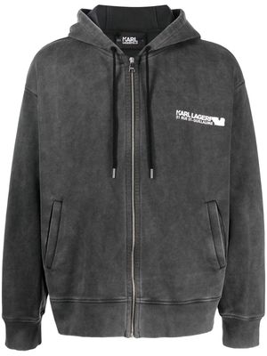 Karl Lagerfeld Rue St-Guillaume zip-up hoodie - Black