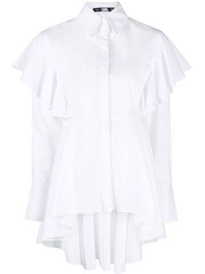 Karl Lagerfeld ruffled organic-cotton shirt - White