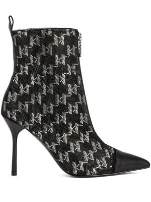 Karl Lagerfeld Sarabande 90mm monogram-pattern boots - Black