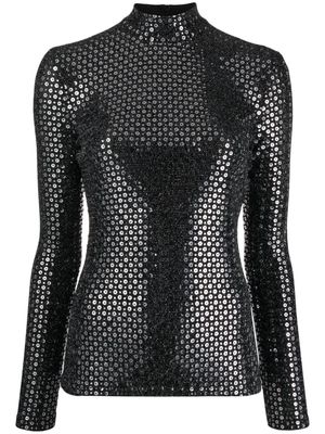 Karl Lagerfeld sequin-design long-sleeve top - Black
