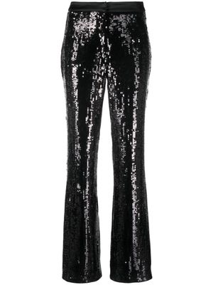 Karl Lagerfeld sequin-embellished straight-leg trousers - Black