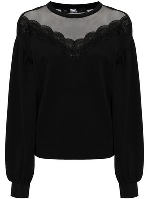 Karl Lagerfeld sheer-panel sweatshirt - Black