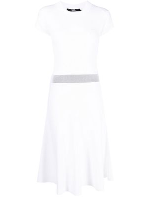 Karl Lagerfeld short-sleeve knit midi dress - White