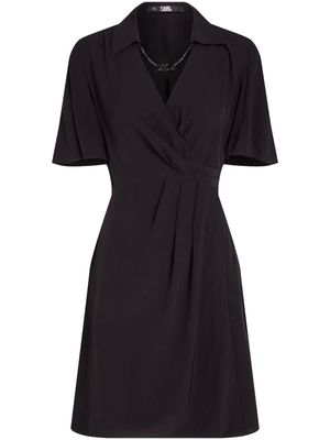Karl Lagerfeld short-sleeve wrap minidress - Black