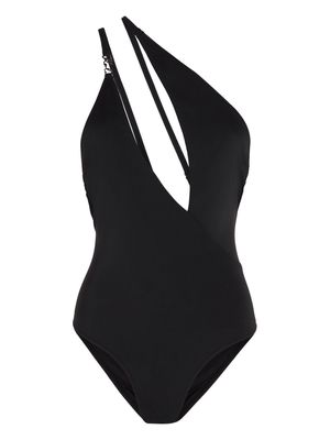 Karl Lagerfeld Signature asymmetric swimsuit - Black