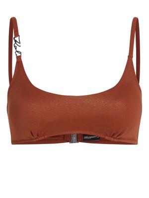 Karl Lagerfeld Signature bandeau bikini top - Red