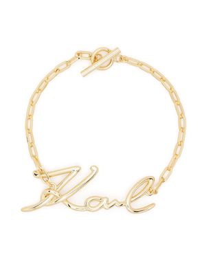 Karl Lagerfeld signature chain-link bracelet - Gold