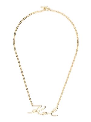 Karl Lagerfeld signature chain-link necklace - Gold