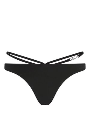 Karl Lagerfeld Signature strap-detail bikini bottoms - Black