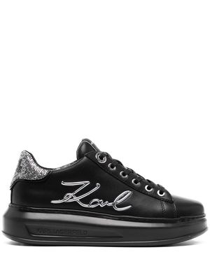 Karl Lagerfeld silver-tone logo-detail sneakers - Black