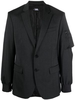Karl Lagerfeld single-breasted fitted blazer - Grey