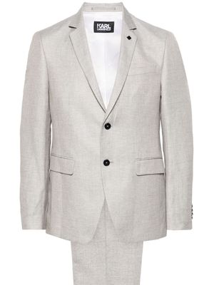 Karl Lagerfeld single-breasted slub-texture suit - Blue