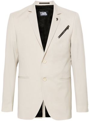 Karl Lagerfeld single-breasted twill blazer - Neutrals