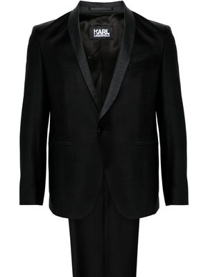 Karl Lagerfeld single-breasted wool blend suit - Black