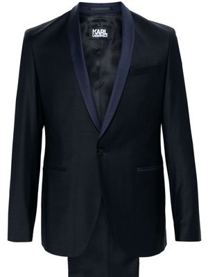 Karl Lagerfeld single-breasted wool blend suit - Blue