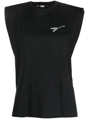 Karl Lagerfeld sleeveless rhinestone-embellished top - Black