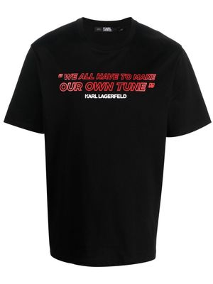 Karl Lagerfeld slogan-print organic cotton T-shirt - Black