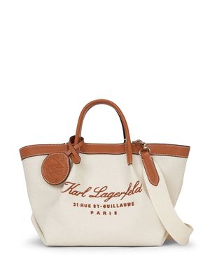 Karl Lagerfeld small Hotel Karl canvas tote bag - Neutrals