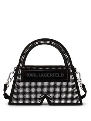 Karl Lagerfeld small Ikon K crystal-embellished tote bag - Black
