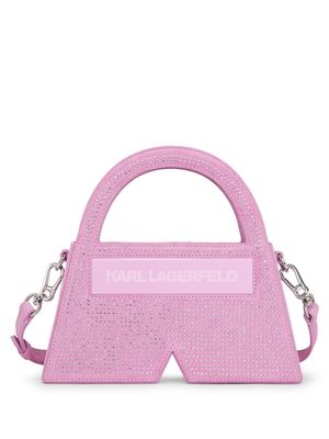 Karl Lagerfeld small Ikon K crystal-embellished tote bag - Pink