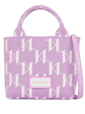 Karl Lagerfeld small K/Monogram Knit tote bag - Pink