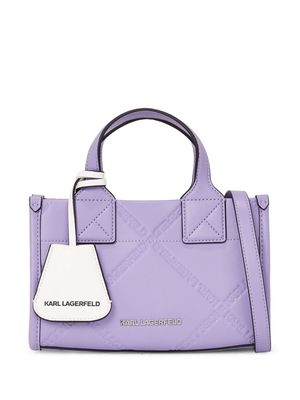 Karl Lagerfeld small K/Skuare logo-embossed tote bag - Purple