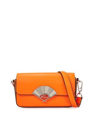 Karl Lagerfeld small Signature Fan leather crossbody bag - Orange