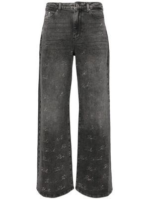 Karl Lagerfeld Sparkle wide-leg jeans - Black