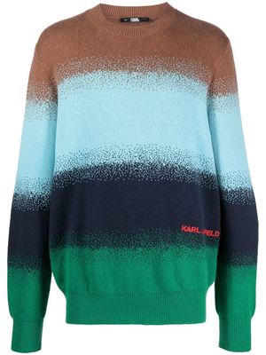 Karl Lagerfeld stripe-dot-print sweatshirt - Brown