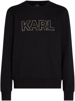 Karl Lagerfeld stud-embellished crew-neck sweatshirt - Black