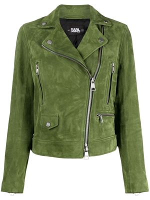 Karl Lagerfeld suede biker jacket - Green