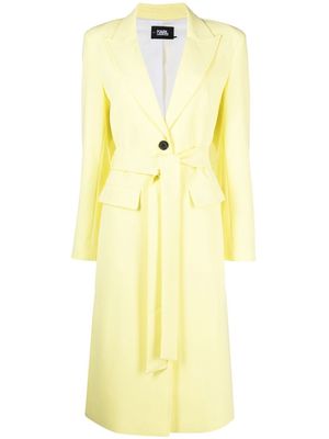 Karl Lagerfeld tailored belted coat - Yellow