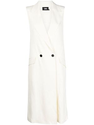 Karl Lagerfeld tailored longline waistcoat - White