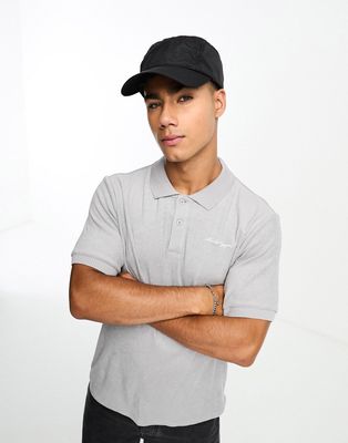 Karl Lagerfeld terry cloth polo in gray