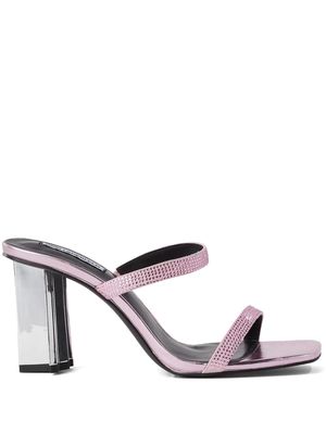 Karl Lagerfeld Tower 90mm crystal-embellished mules - Pink