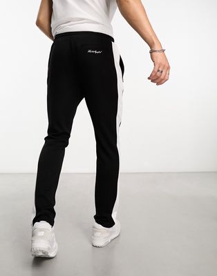 Karl Lagerfeld trucker pants in black and white-Multi