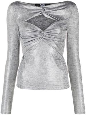 Karl Lagerfeld twisted cut-out T-shirt - Silver