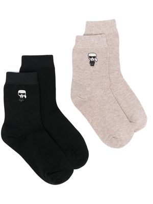 Karl Lagerfeld two-pack Ikonik logo socks - Black