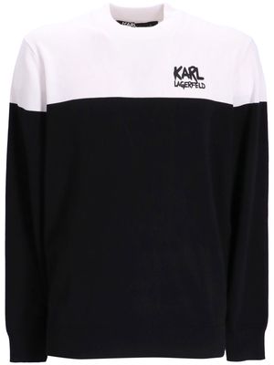 Karl Lagerfeld two-tone logo-patch sweatshirt - Black