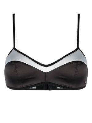 Karl Lagerfeld two-tone satin padded bra - Black