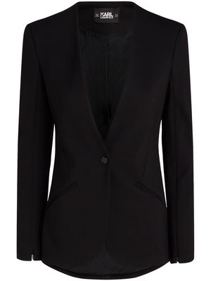 Karl Lagerfeld V-neck single-breasted blazer - Black