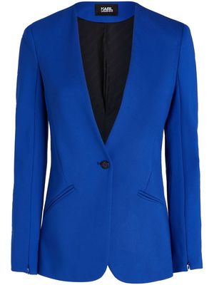 Karl Lagerfeld V-neck single-breasted blazer - Blue